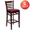 Flash Furniture Mahogany Wood Stool-Burg Vinyl, PK2 2-XU-DGW0005BARLAD-MAH-BURV-GG - alternate 4
