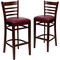 Flash Furniture Mahogany Wood Stool-Burg Vinyl, PK2 2-XU-DGW0005BARLAD-MAH-BURV-GG - alternate 5