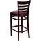 Flash Furniture Mahogany Wood Stool-Burg Vinyl, PK2 2-XU-DGW0005BARLAD-MAH-BURV-GG - alternate 2