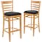 Flash Furniture Natural Wood Stool-Blk Vinyl, PK2 2-XU-DGW0005BARLAD-NAT-BLKV-GG - alternate 2