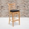 Flash Furniture Natural Wood Stool-Blk Vinyl, PK2 2-XU-DGW0005BARLAD-NAT-BLKV-GG - alternate 1
