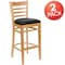 Flash Furniture Natural Wood Stool-Blk Vinyl, PK2 2-XU-DGW0005BARLAD-NAT-BLKV-GG - alternate 5