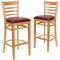 Flash Furniture Natural Wood Stool-Burg Vinyl, PK2 2-XU-DGW0005BARLAD-NAT-BURV-GG - alternate 4