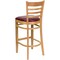 Flash Furniture Natural Wood Stool-Burg Vinyl, PK2 2-XU-DGW0005BARLAD-NAT-BURV-GG - alternate 5