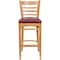 Flash Furniture Natural Wood Stool-Burg Vinyl, PK2 2-XU-DGW0005BARLAD-NAT-BURV-GG - alternate 8