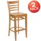 Flash Furniture HERCULES Series Ladder Back Natural Wood Restaurant Barstool, PK2 2-XU-DGW0005BARLAD-NAT-GG - alternate 4