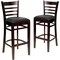 Flash Furniture Ladder Back Walnut Wood Restaurant Barstool, Black Vinyl Seat, PK2 2-XU-DGW0005BARLAD-WAL-BLKV-GG - alternate 2