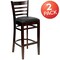 Flash Furniture Ladder Back Walnut Wood Restaurant Barstool, Black Vinyl Seat, PK2 2-XU-DGW0005BARLAD-WAL-BLKV-GG - alternate 3