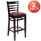 Flash Furniture Walnut Wood Stool-Burg Vinyl, PK2 2-XU-DGW0005BARLAD-WAL-BURV-GG - alternate 5