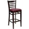 Flash Furniture Walnut Wood Stool-Burg Vinyl, PK2 2-XU-DGW0005BARLAD-WAL-BURV-GG - alternate 4