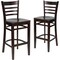 Flash Furniture HERCULES Series Ladder Back Walnut Wood Restaurant Barstool, PK2 2-XU-DGW0005BARLAD-WAL-GG - alternate 2
