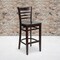 Flash Furniture HERCULES Series Ladder Back Walnut Wood Restaurant Barstool, PK2 2-XU-DGW0005BARLAD-WAL-GG - alternate 1