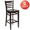 Flash Furniture HERCULES Series Ladder Back Walnut Wood Restaurant Barstool, PK2 2-XU-DGW0005BARLAD-WAL-GG - alternate 3