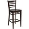 Flash Furniture HERCULES Series Ladder Back Walnut Wood Restaurant Barstool, PK2 2-XU-DGW0005BARLAD-WAL-GG - alternate 5