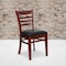 Flash Furniture Ladder Back Mahogany Wood Restaurant Chair, Black Vinyl Seat, PK2 2-XU-DGW0005LAD-MAH-BLKV-GG - alternate 1