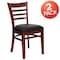 Flash Furniture Ladder Back Mahogany Wood Restaurant Chair, Black Vinyl Seat, PK2 2-XU-DGW0005LAD-MAH-BLKV-GG - alternate 5
