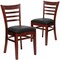 Flash Furniture Ladder Back Mahogany Wood Restaurant Chair, Black Vinyl Seat, PK2 2-XU-DGW0005LAD-MAH-BLKV-GG - alternate 4