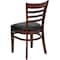 Flash Furniture Ladder Back Mahogany Wood Restaurant Chair, Black Vinyl Seat, PK2 2-XU-DGW0005LAD-MAH-BLKV-GG - alternate 3