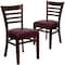 Flash Furniture Ladder Back Mahogany Wood Restaurant Chair, Burgundy Vinyl Seat, PK2 2-XU-DGW0005LAD-MAH-BURV-GG - alternate 4