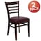 Flash Furniture Ladder Back Mahogany Wood Restaurant Chair, Burgundy Vinyl Seat, PK2 2-XU-DGW0005LAD-MAH-BURV-GG - alternate 8