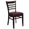 Flash Furniture Ladder Back Mahogany Wood Restaurant Chair, Burgundy Vinyl Seat, PK2 2-XU-DGW0005LAD-MAH-BURV-GG - alternate 5