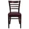 Flash Furniture Ladder Back Mahogany Wood Restaurant Chair, Burgundy Vinyl Seat, PK2 2-XU-DGW0005LAD-MAH-BURV-GG - alternate 6