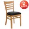 Flash Furniture Ladder Back Natural Wood Restaurant Chair, Black Vinyl Seat, PK2 2-XU-DGW0005LAD-NAT-BLKV-GG - alternate 2