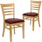 Flash Furniture Natural Wood Chair-Burg Vinyl, PK2 2-XU-DGW0005LAD-NAT-BURV-GG - alternate 3