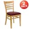 Flash Furniture Natural Wood Chair-Burg Vinyl, PK2 2-XU-DGW0005LAD-NAT-BURV-GG - alternate 2