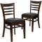 Flash Furniture Ladder Back Walnut Wood Restaurant Chair, Black Vinyl Seat, PK2 2-XU-DGW0005LAD-WAL-BLKV-GG - alternate 4