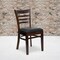 Flash Furniture Ladder Back Walnut Wood Restaurant Chair, Black Vinyl Seat, PK2 2-XU-DGW0005LAD-WAL-BLKV-GG - alternate 1