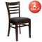 Flash Furniture Ladder Back Walnut Wood Restaurant Chair, Black Vinyl Seat, PK2 2-XU-DGW0005LAD-WAL-BLKV-GG - alternate 2
