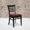 Flash Furniture Walnut Wood Chair-Burg Vinyl, PK2 2-XU-DGW0005LAD-WAL-BURV-GG - alternate 1