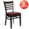 Flash Furniture Walnut Wood Chair-Burg Vinyl, PK2 2-XU-DGW0005LAD-WAL-BURV-GG - alternate 2
