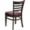 Flash Furniture Walnut Wood Chair-Burg Vinyl, PK2 2-XU-DGW0005LAD-WAL-BURV-GG - alternate 6
