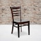 Flash Furniture HERCULES Series Ladder Back Walnut Wood Restaurant Chair, PK2 2-XU-DGW0005LAD-WAL-GG - alternate 1