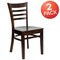 Flash Furniture HERCULES Series Ladder Back Walnut Wood Restaurant Chair, PK2 2-XU-DGW0005LAD-WAL-GG - alternate 4