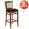 Flash Furniture Cherry Wood Stool-Blk Vinyl, PK2 2-XU-DGW0008BARVRT-CHY-BLKV-GG - alternate 2