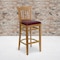Flash Furniture Natural Wood Stool-Burg Vinyl, PK2 2-XU-DGW0008BARVRT-NAT-BURV-GG - alternate 1