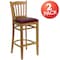 Flash Furniture Natural Wood Stool-Burg Vinyl, PK2 2-XU-DGW0008BARVRT-NAT-BURV-GG - alternate 5
