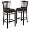 Flash Furniture Vertical Slat Back Walnut Wood Barstool, Black Vinyl Seat, PK2 2-XU-DGW0008BARVRT-WAL-BLKV-GG - alternate 4