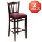 Flash Furniture Walnut Wood Stool-Burg Vinyl, PK2 2-XU-DGW0008BARVRT-WAL-BURV-GG - alternate 2