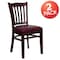 Flash Furniture Mahogany Wood Chair-Burg Vinyl, PK2 2-XU-DGW0008VRT-MAH-BURV-GG - alternate 5