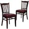 Flash Furniture Mahogany Wood Chair-Burg Vinyl, PK2 2-XU-DGW0008VRT-MAH-BURV-GG - alternate 7