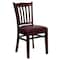 Flash Furniture Mahogany Wood Chair-Burg Vinyl, PK2 2-XU-DGW0008VRT-MAH-BURV-GG - alternate 6