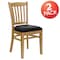 Flash Furniture Natural Wood Chair-Blk Vinyl, PK2 2-XU-DGW0008VRT-NAT-BLKV-GG - alternate 3