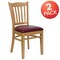 Flash Furniture Natural Wood Chair-Burg Vinyl, PK2 2-XU-DGW0008VRT-NAT-BURV-GG - alternate 2