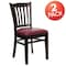 Flash Furniture Walnut Wood Chair-Burg Vinyl, PK2 2-XU-DGW0008VRT-WAL-BURV-GG - alternate 3