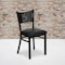 Flash Furniture Black Coffee Back Metal Restaurant Chair, Black Vinyl Seat, PK2 2-XU-DG-60099-COF-BLKV-GG - alternate 1
