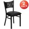 Flash Furniture Black Coffee Back Metal Restaurant Chair, Black Vinyl Seat, PK2 2-XU-DG-60099-COF-BLKV-GG - alternate 2